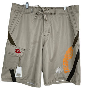 Defrost Board Shorts Surf Trunks Mens Large Beige Brown